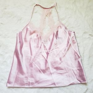 Pink Lace Silk Top